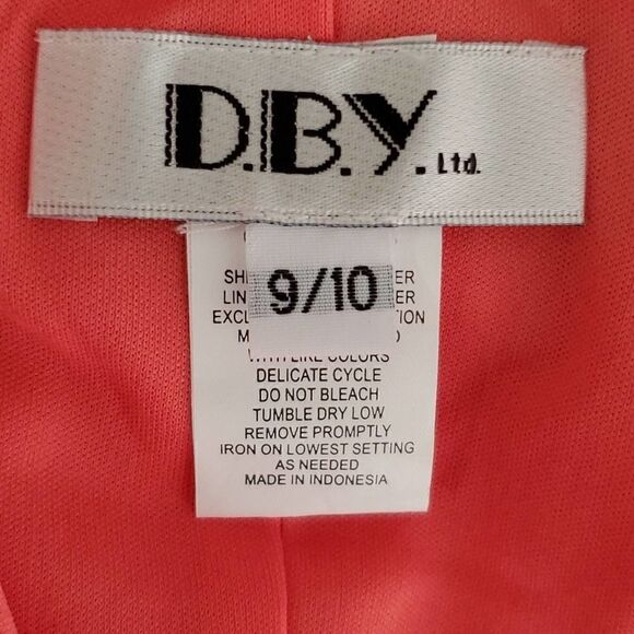 DBY Deep Coral Orange Floral Assymetrical Dress NWT - Picture 6 of 7
